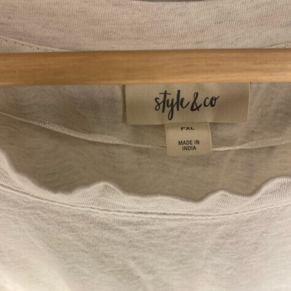 STYLE & CO WHITE CASUAL SHIRT PETITE XL - Picture 2 of 3
